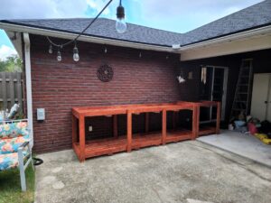 Outside planter shelves built for a patio - 2