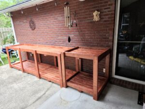 Outside planter shelves built for a patio - 3